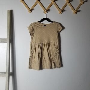 GAP TODDLER GIRL'S TAN AND WHITE POLKA DOT DRESS SIZE 4